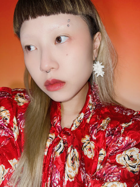 BLOB GALORE EARRING (BLACK/GREEN) - Miao Atelier