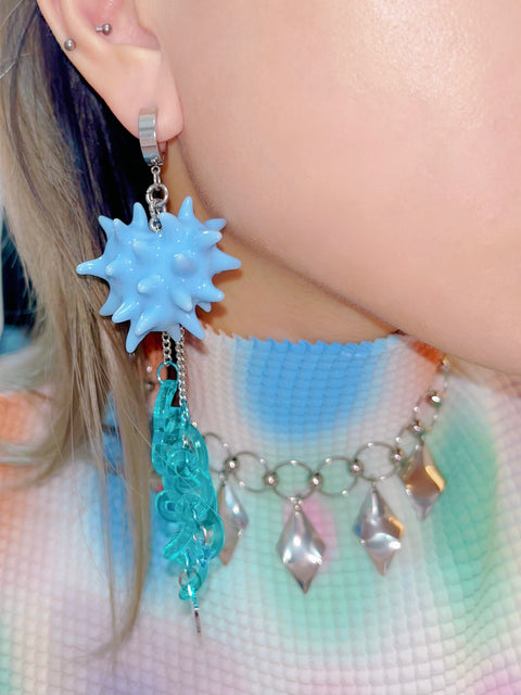 BLOB GALORE EARRING (BLACK/GREEN) - Miao Atelier