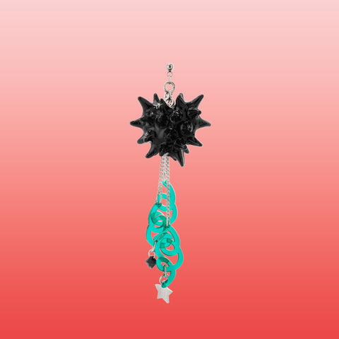 BLOB GALORE EARRING (BLACK/GREEN) - Miao Atelier