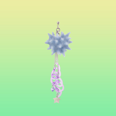 BLOB GALORE EARRING (CYAN/PURPLE)