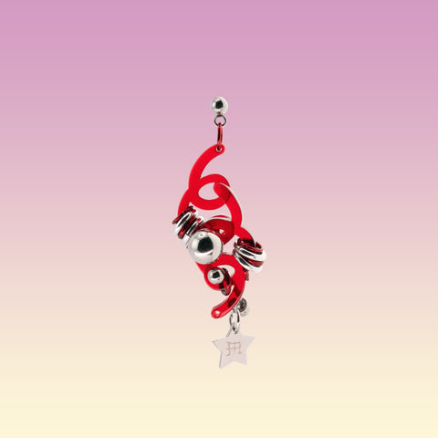 WIGGLY EARRING (RED) - Miao Atelier