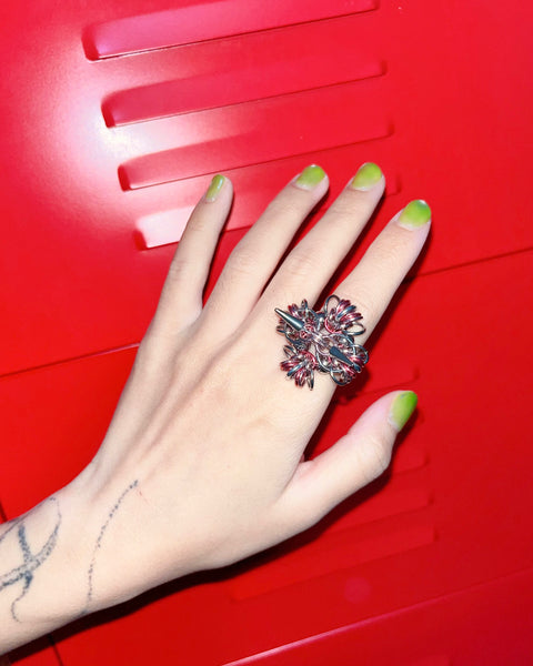 フルールイヤリング（パープル）