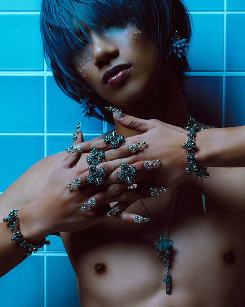 フルールイヤリング（パープル）