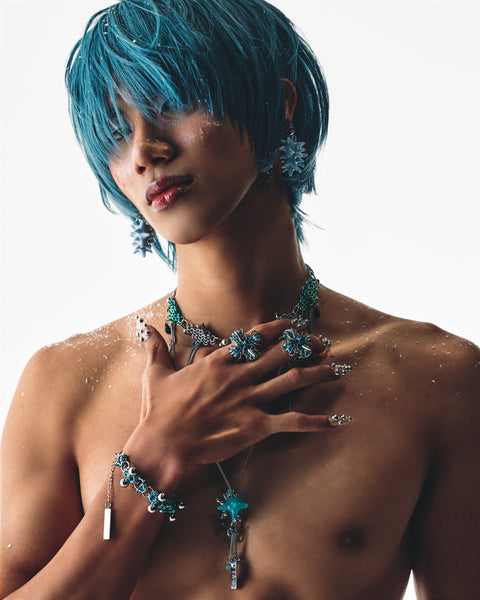 フルールイヤリング（パープル）