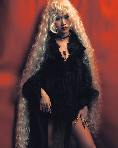 フルールイヤリング（パープル）